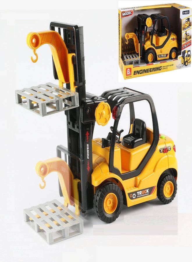Cdymkf Toy Forklift Truck with Pallet, 1/16 Scale Fork Truck with Lights & Sound,11.8"(30cm), Friction Powered, Ages 3+ - Image 1